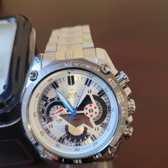 New Silver Weide Sport Men's Fashion watch with Box - Picture 4 of 4